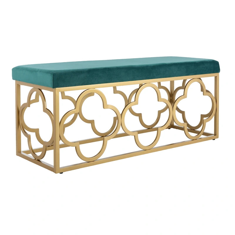 Panca rettangolare glamour d'ispirazione marocchina - 44.5 x 16.5 x 19