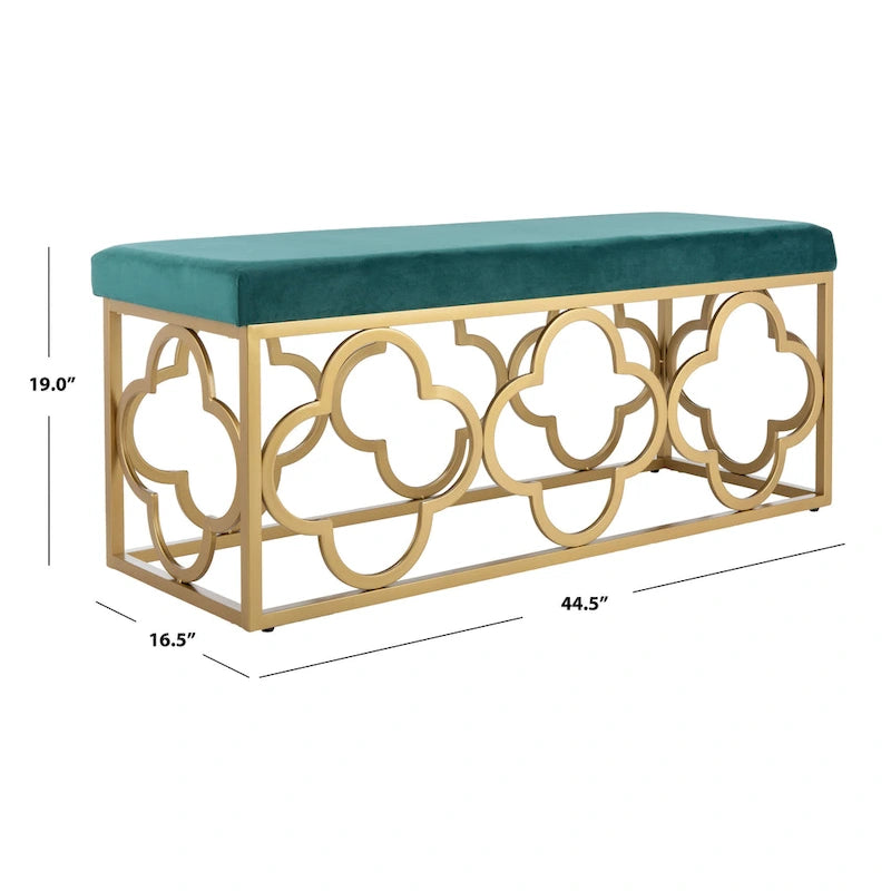 Panca rettangolare glamour d'ispirazione marocchina - 44.5 x 16.5 x 19