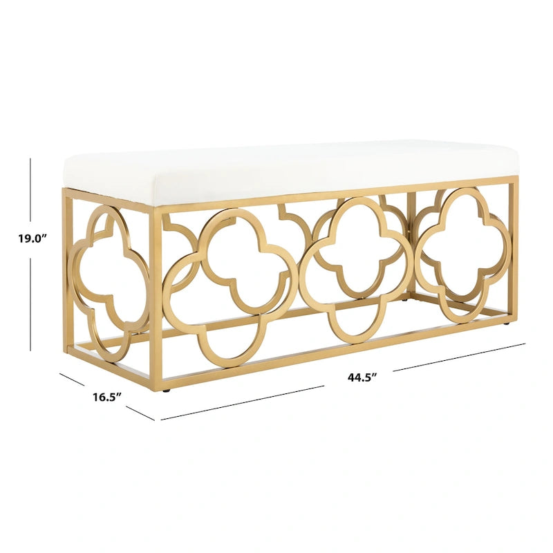 Panca rettangolare glamour d'ispirazione marocchina - 44.5 x 16.5 x 19