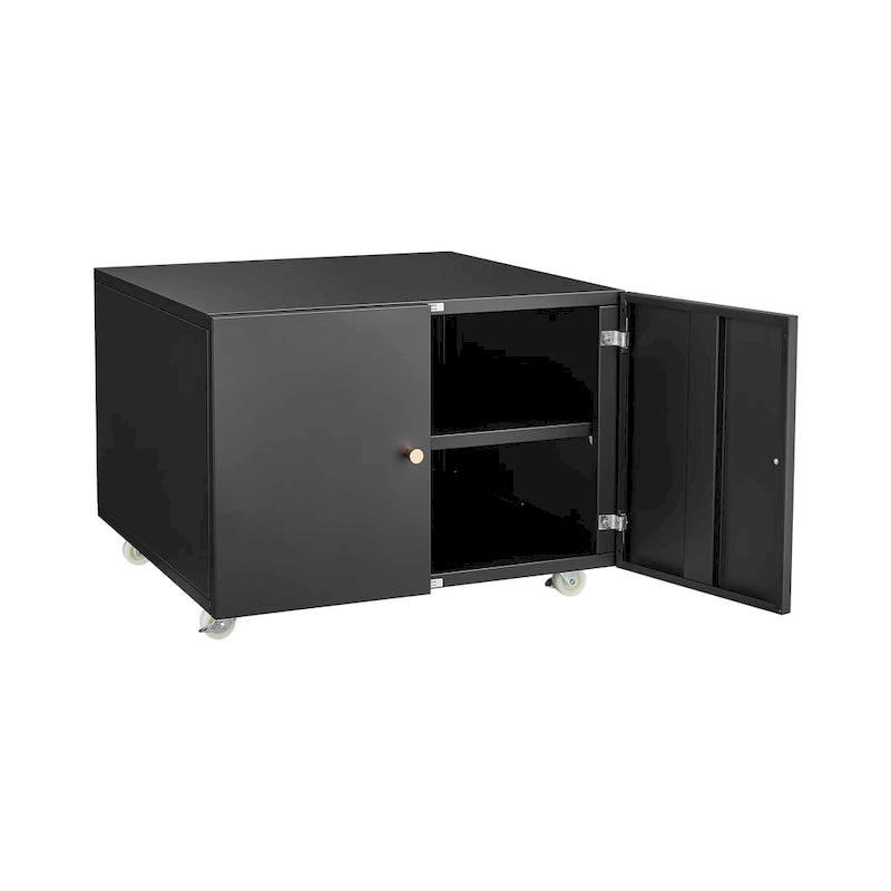 Stahlschrank für Drucker mit zwei Türen und Rollen