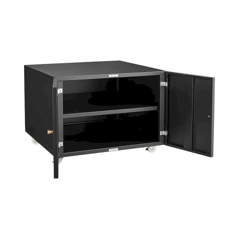 Stahlschrank für Drucker mit zwei Türen und Rollen
