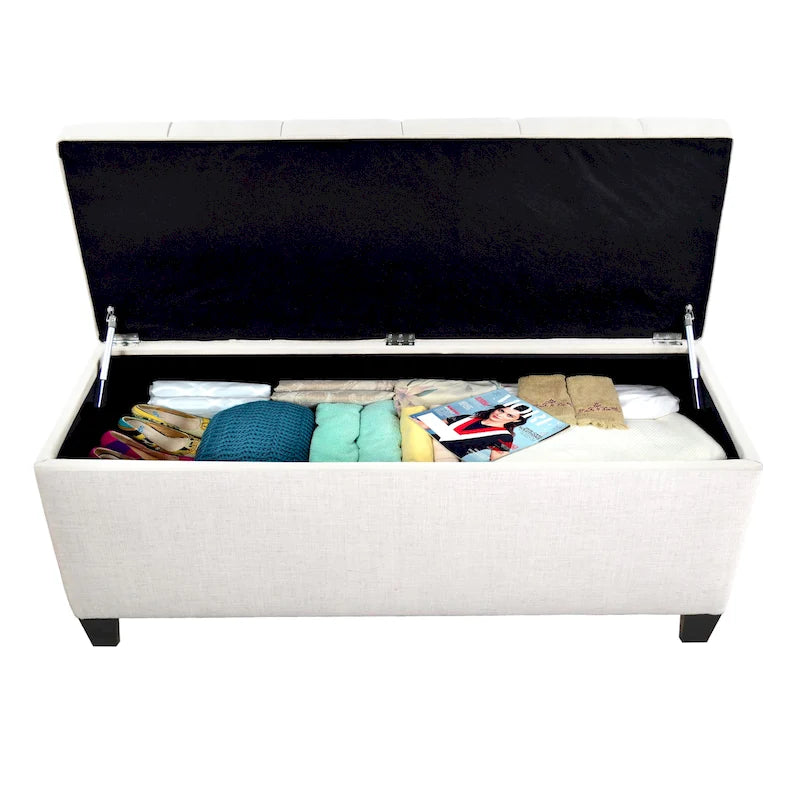 Diamond Tufted Upholstered Storage Bench