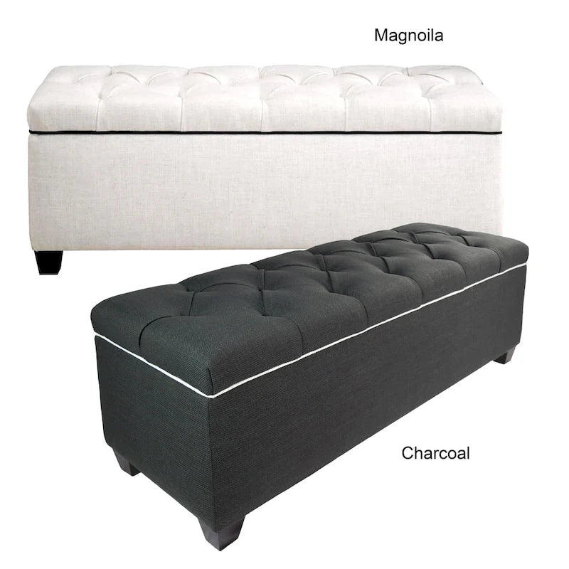 Diamond Tufted Upholstered Storage Bench