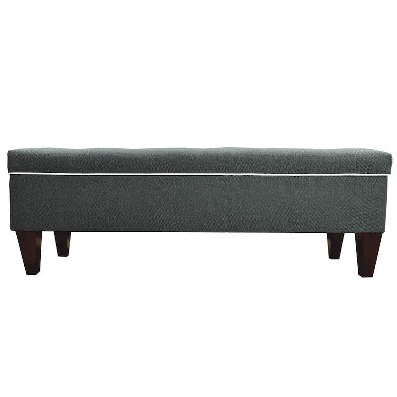 Diamond Tufted Upholstered Long Storage Bench Ottoman