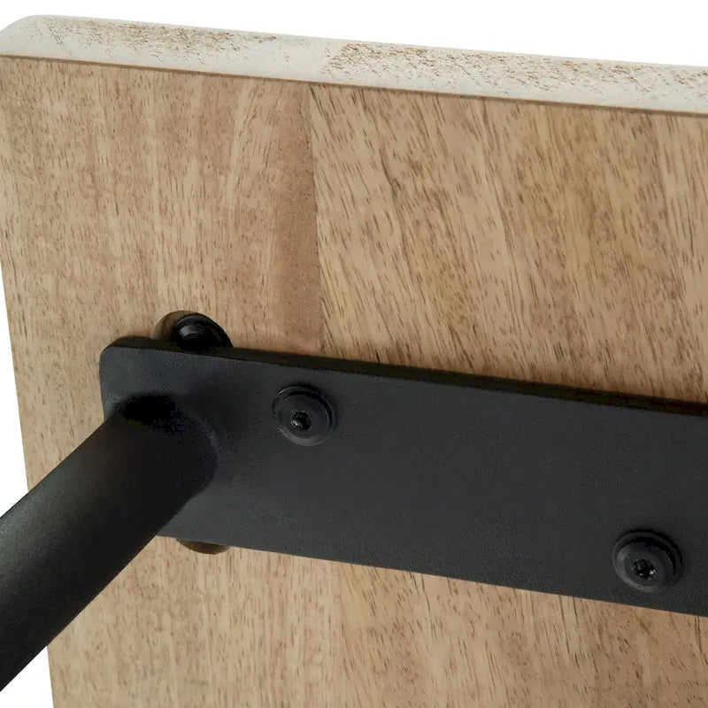 Solid Mango Wood Industrial Entryway Bench in Natural