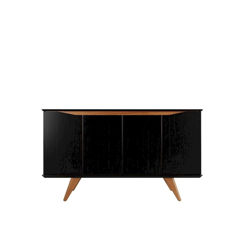 Aparador moderno de estilo mid-century de 53.15 pulgadas con 4 estantes