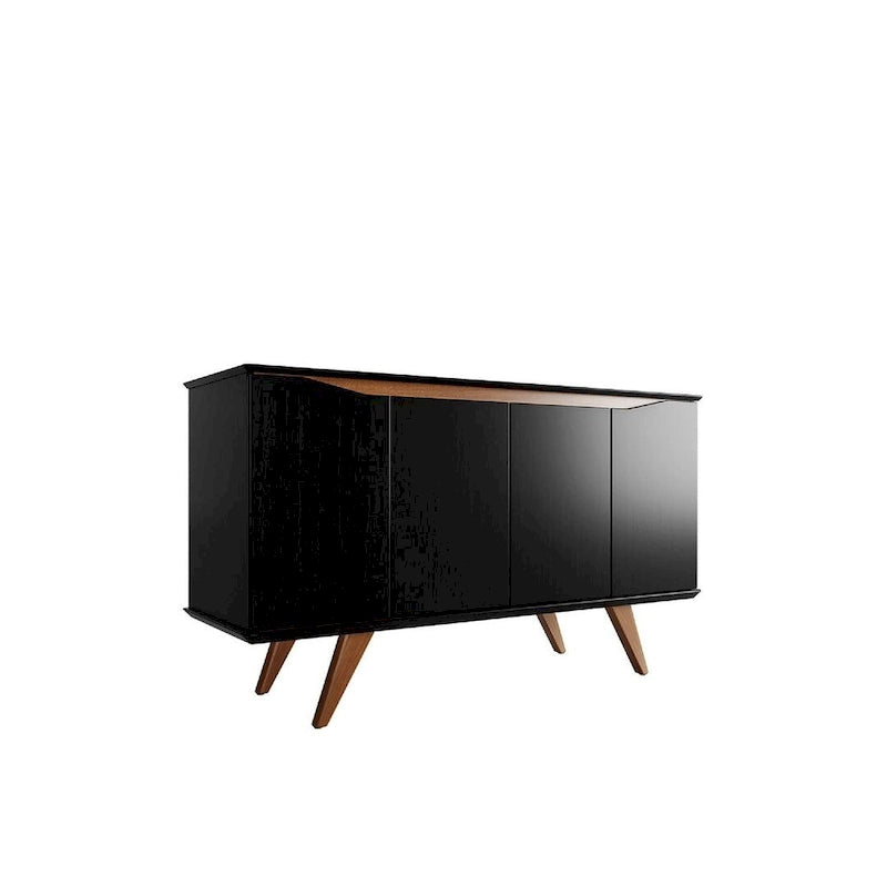 Aparador moderno de estilo mid-century de 53.15 pulgadas con 4 estantes
