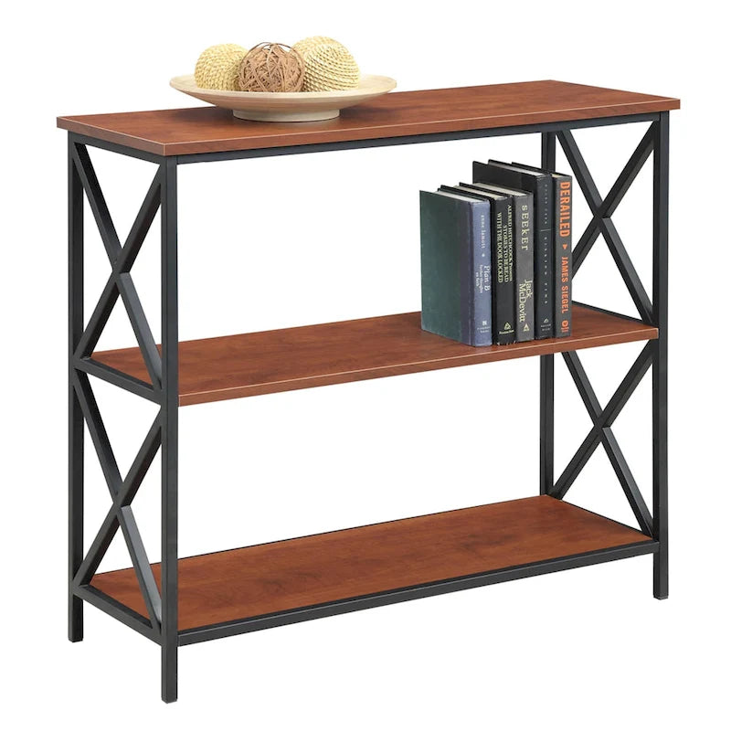 Offenes Bücherregal mit 3 Ebenen, Metallrahmen