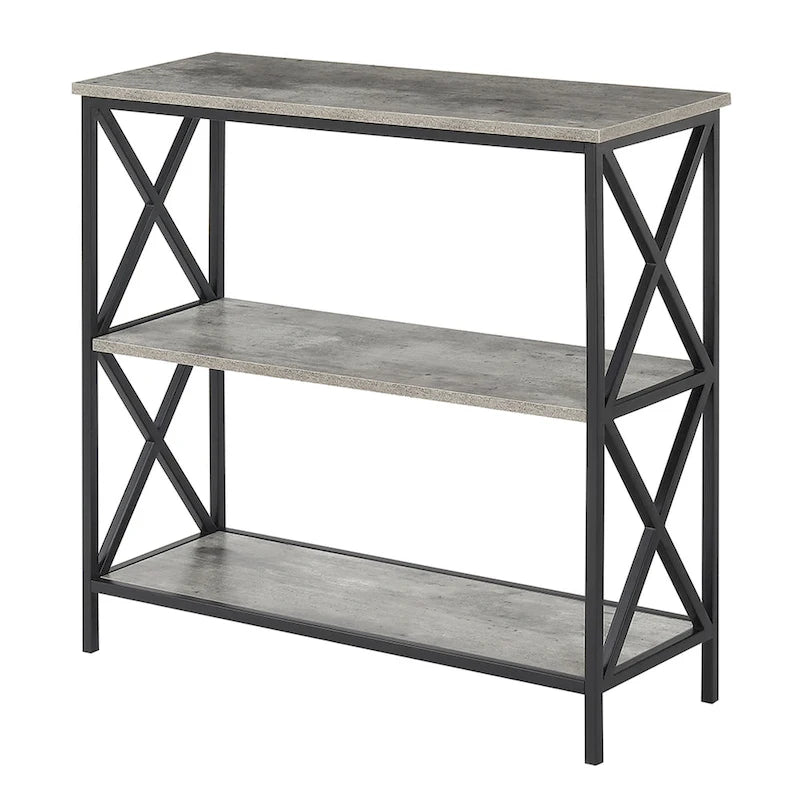 Offenes Bücherregal mit 3 Ebenen, Metallrahmen