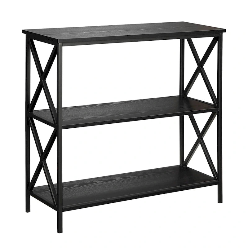 Offenes Bücherregal mit 3 Ebenen, Metallrahmen