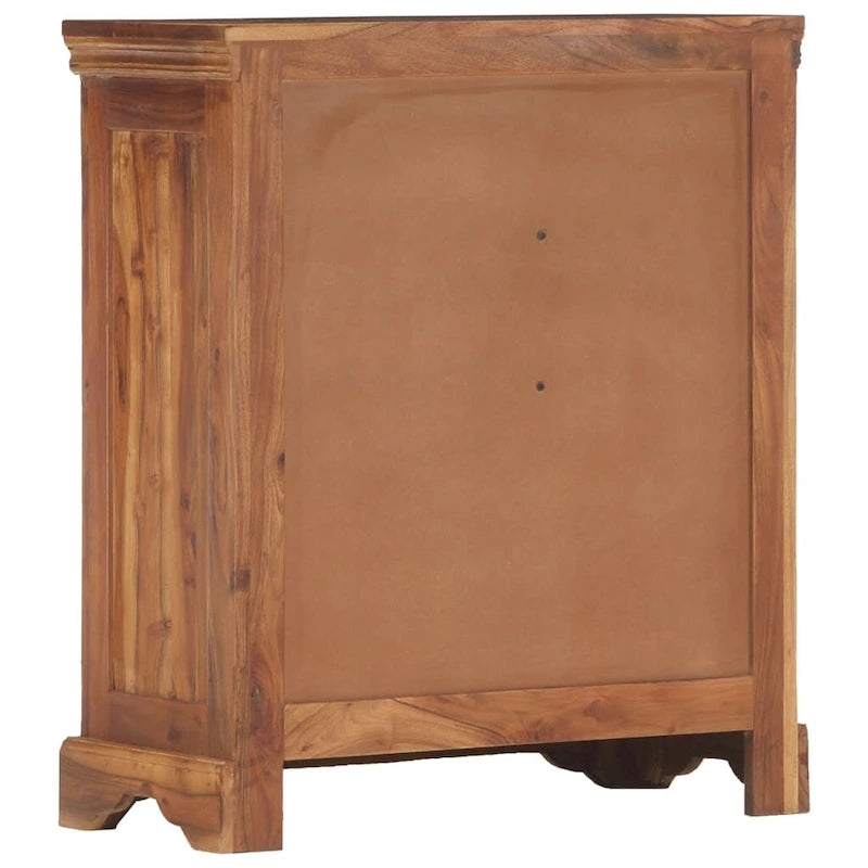 Aparador de madera maciza de acacia con 4 cajones y 2 puertas