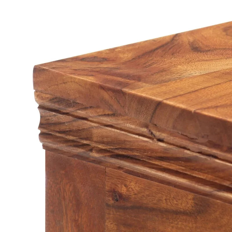 Aparador de madera maciza de acacia con 4 cajones y 2 puertas