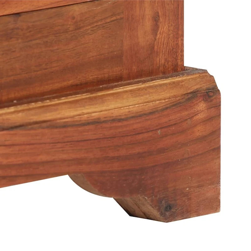 Aparador de madera maciza de acacia con 4 cajones y 2 puertas