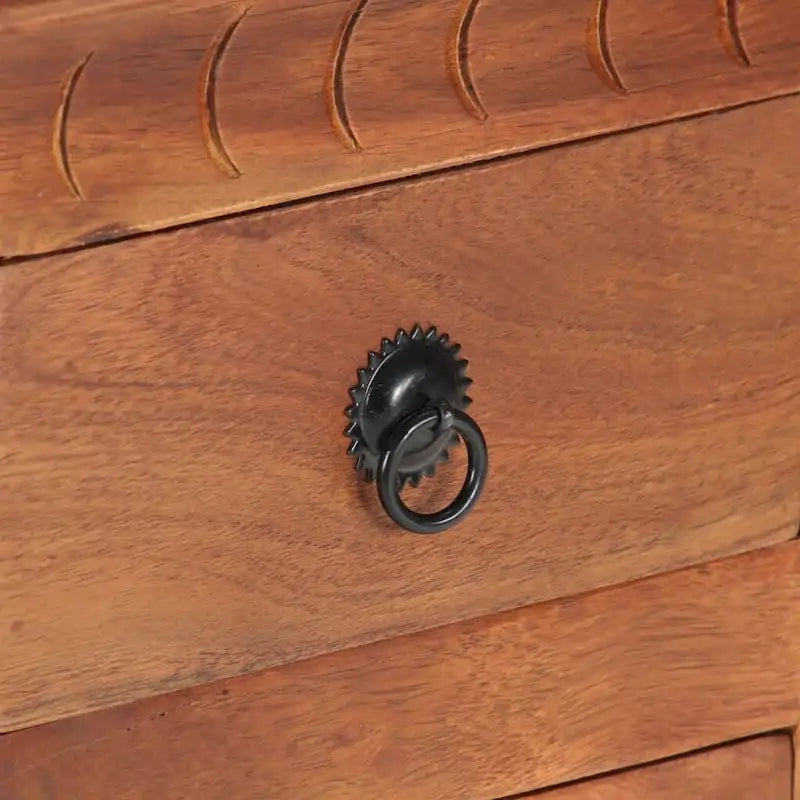 Aparador de madera maciza de acacia con 4 cajones y 2 puertas