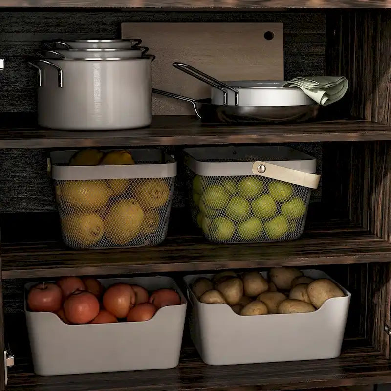 Mobile contenitore a due ante con venature in legno scuro - 31.5W x 78.7H x 23.6D