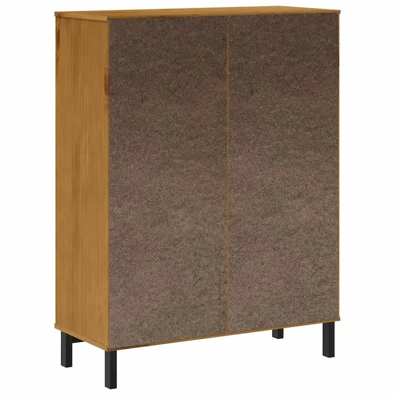 Vitrina alta de madera maciza de pino con puerta de vidrio, acabado de roble, 36.2 x 15.7 x 48.2