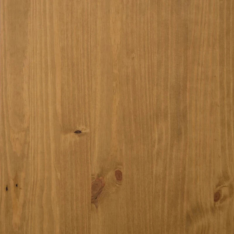 Vitrina alta de madera maciza de pino con puerta de vidrio, acabado de roble, 36.2 x 15.7 x 48.2