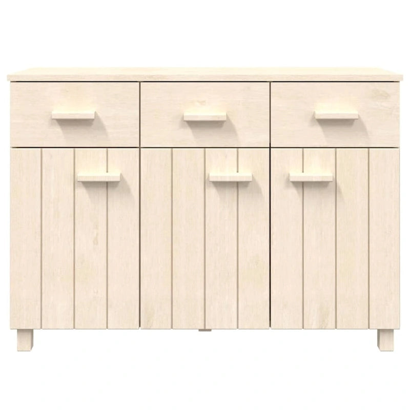 Aparador de madera maciza de pino con 3 puertas y 3 cajones - 44.5 x 15.7 x 31.5