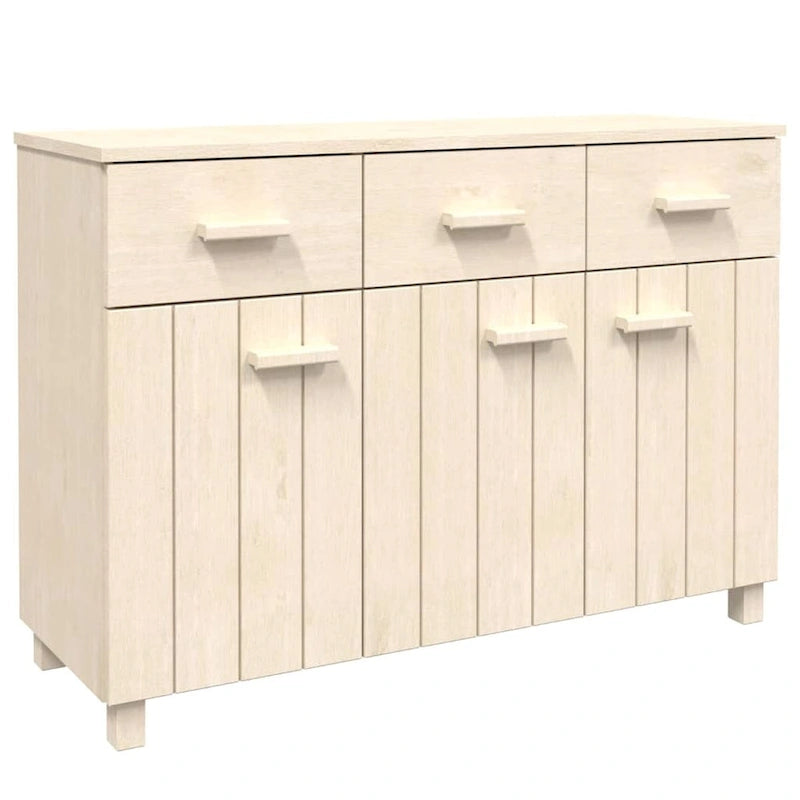 Aparador de madera maciza de pino con 3 puertas y 3 cajones - 44.5 x 15.7 x 31.5