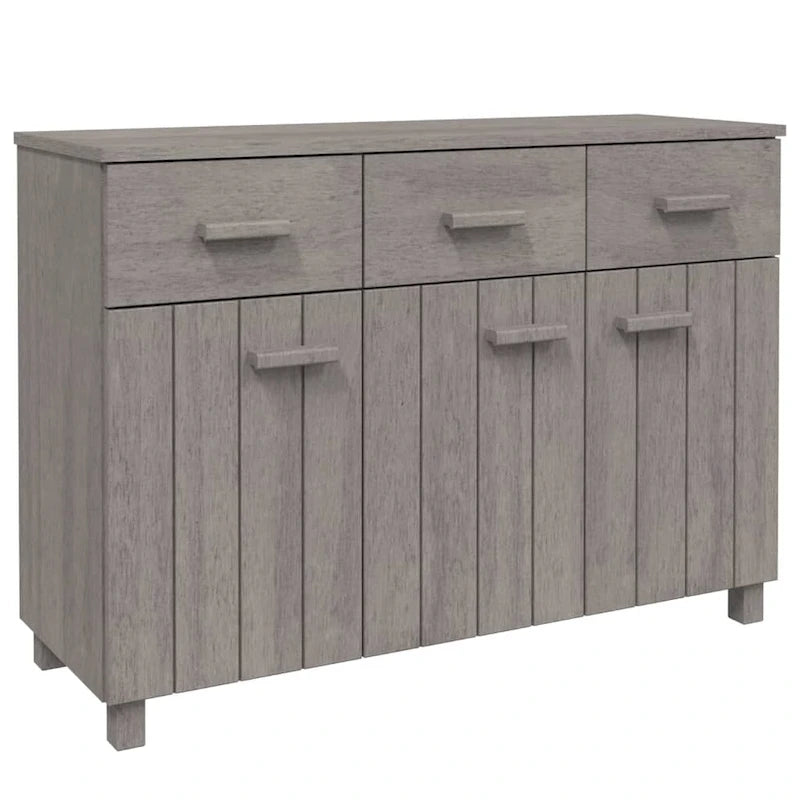Aparador de madera maciza de pino con 3 puertas y 3 cajones - 44.5 x 15.7 x 31.5
