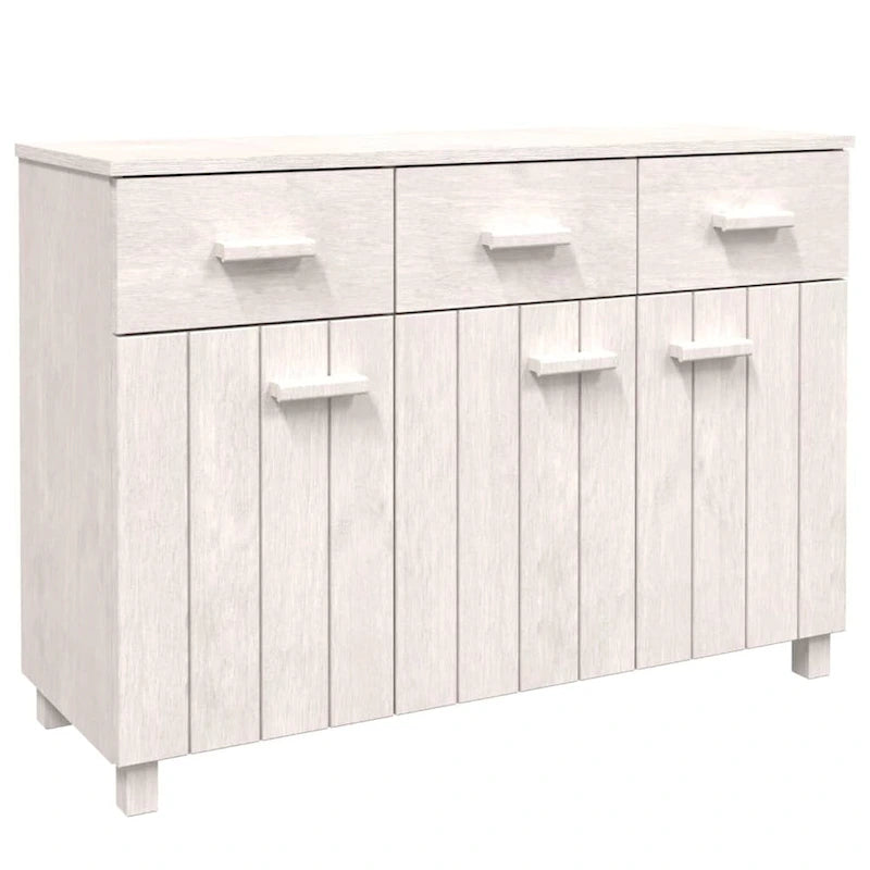 Aparador de madera maciza de pino con 3 puertas y 3 cajones - 44.5 x 15.7 x 31.5