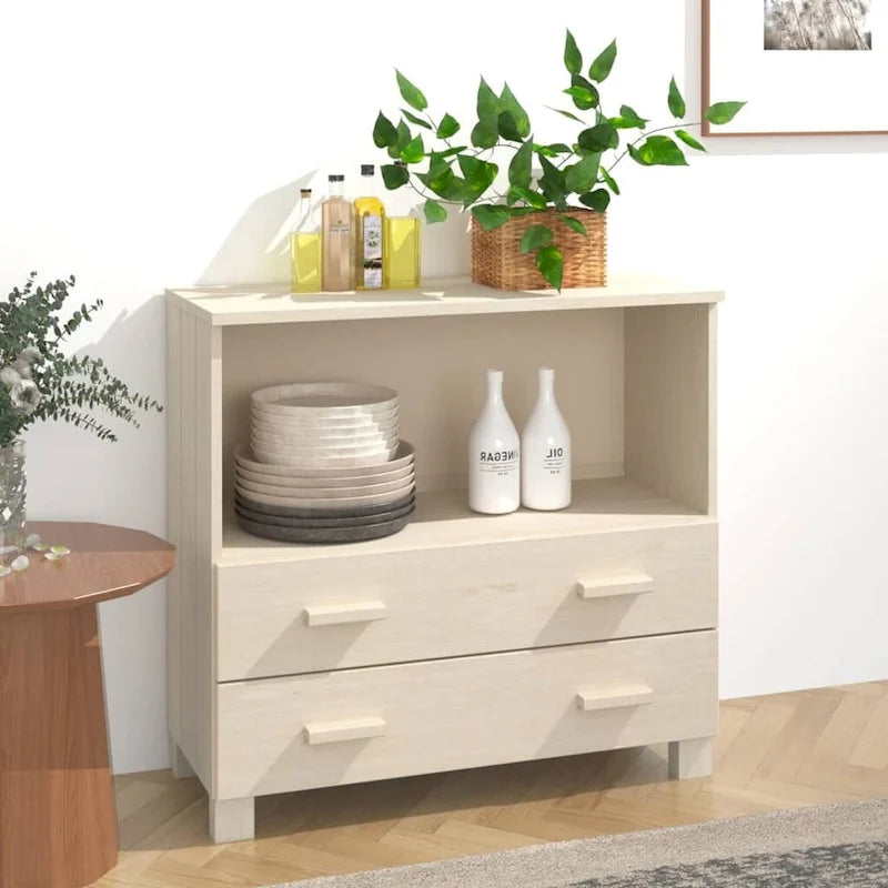vidaXL Sideboard Buffet Console Cabinet for Bedroom HAMAR Solid Wood Pine - 33.5x13.8x31.5