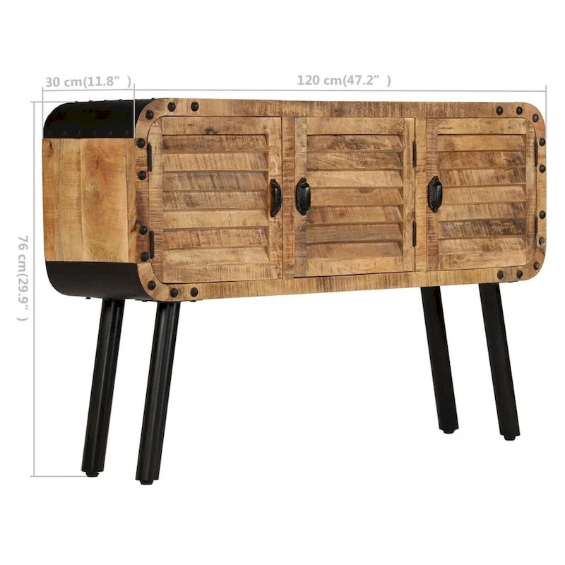 Solid Mango Wood Sideboard with 3 Doors