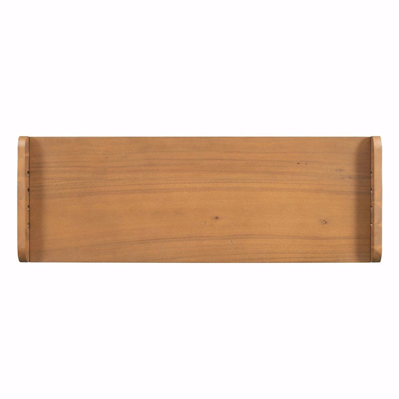 Rustic Wooden Shoe Storage Bench with 2 Drawers and Cushion