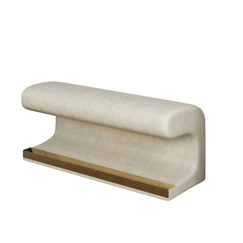 Banc d'entrée rembourré en cuir avec éclairage LED à détection de mouvement
