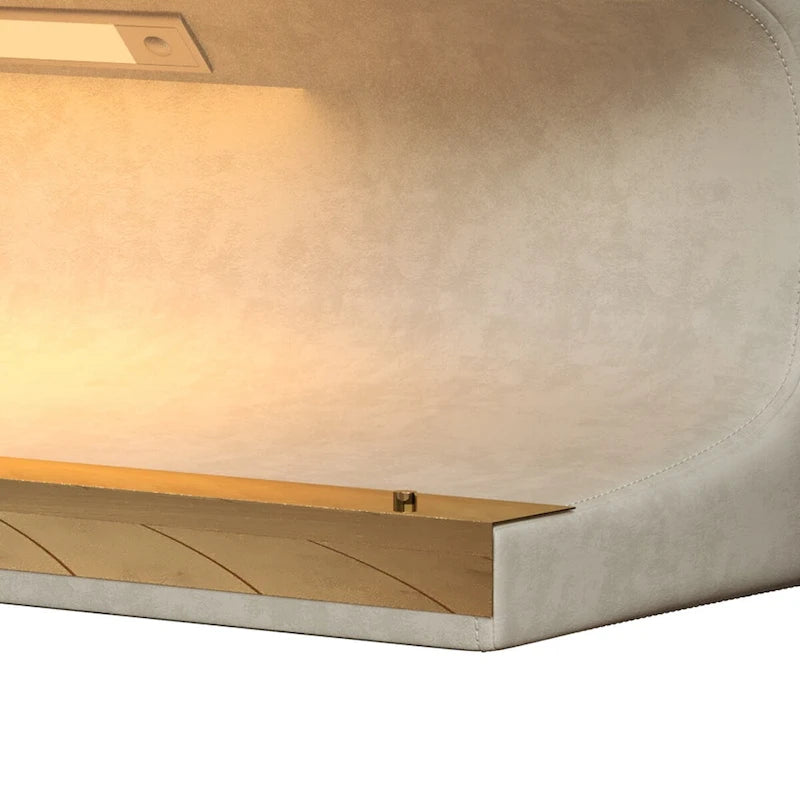 Banc d'entrée rembourré en cuir avec éclairage LED à détection de mouvement