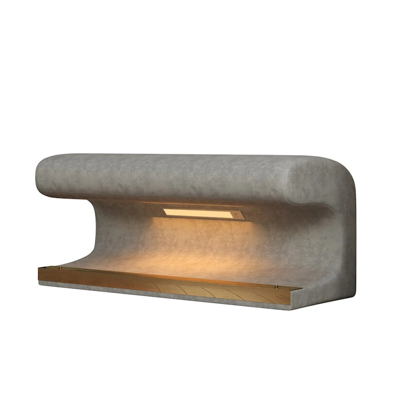 Banc d'entrée rembourré en cuir avec éclairage LED à détection de mouvement