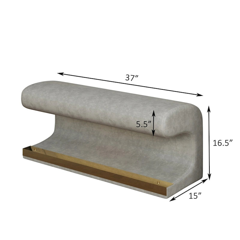 Banc d'entrée rembourré en cuir avec éclairage LED à détection de mouvement