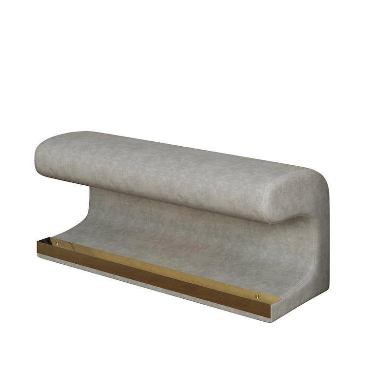 Banc d'entrée rembourré en cuir avec éclairage LED à détection de mouvement