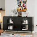 Sideboard mit 4 Türen, geriffelten Türen und verstellbaren Regalböden