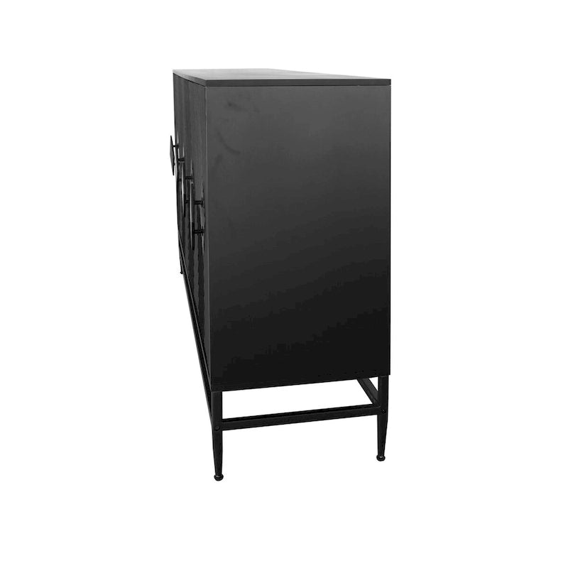 Sideboard mit 4 Türen, geriffelten Türen und verstellbaren Regalböden
