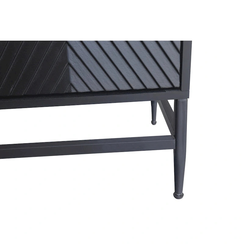 Sideboard mit 4 Türen, geriffelten Türen und verstellbaren Regalböden
