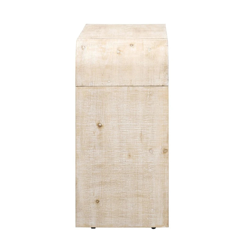 Credenza in impiallacciatura di legno curvato con maniglie dorate e ripiani regolabili