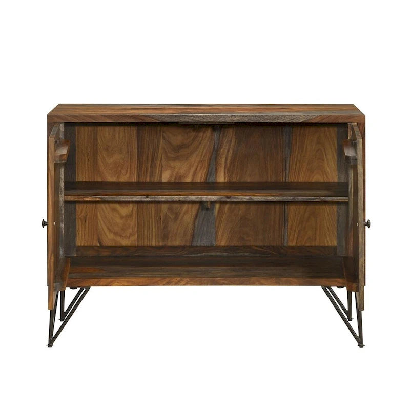 Two-Door Accent Cabinet in Grey and Gunmetal