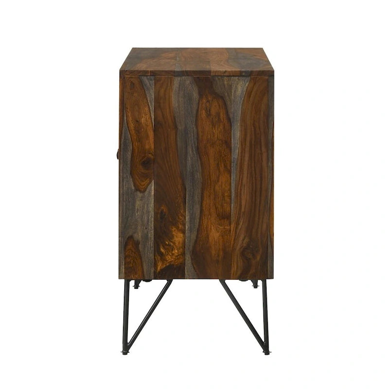 Two-Door Accent Cabinet in Grey and Gunmetal