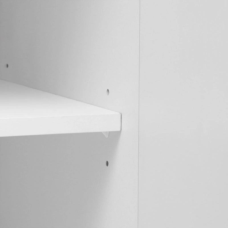 Wood Veneer Storage Cabinet with Adjustable Shelves and Metal Legs