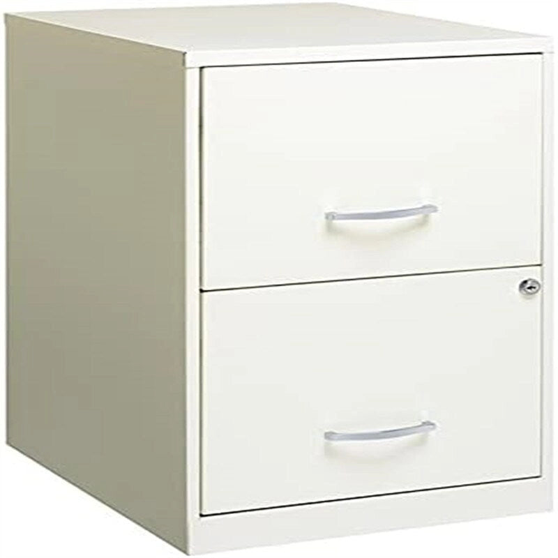 Archivador metálico de 2 cajones para archivos tamaño carta, blanco perlado