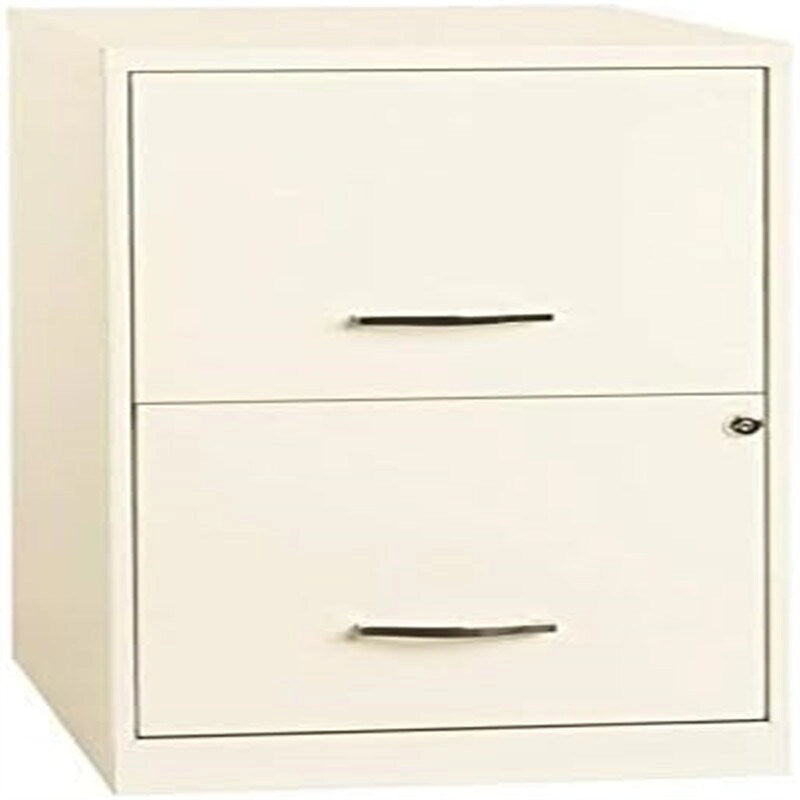 Archivador metálico de 2 cajones para archivos tamaño carta, blanco perlado