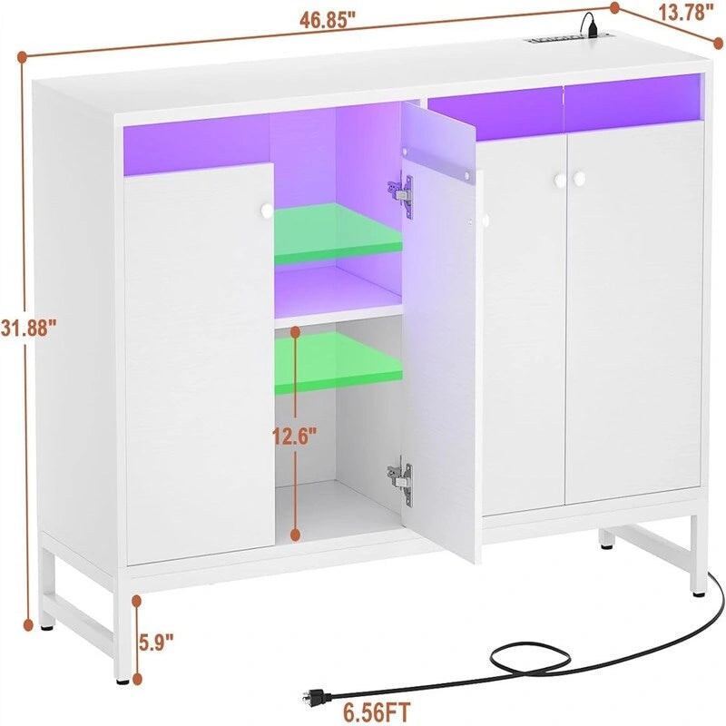 Credenza con prese di corrente e illuminazione RGB