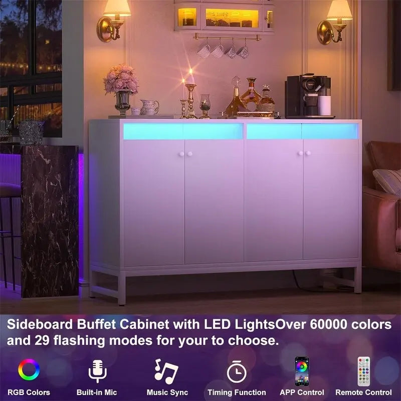 Credenza con prese di corrente e illuminazione RGB