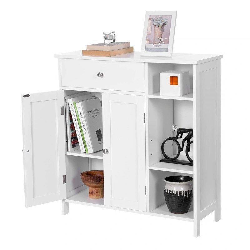 Biała łazienkowa szafka do przechowywania z regulowaną półką - 11.8D x 29.5W x 31.5H