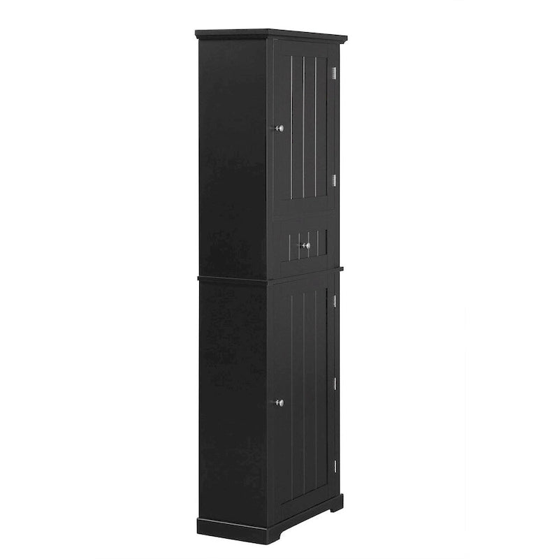 Hoher freistehender Badezimmerschrank mit Schublade