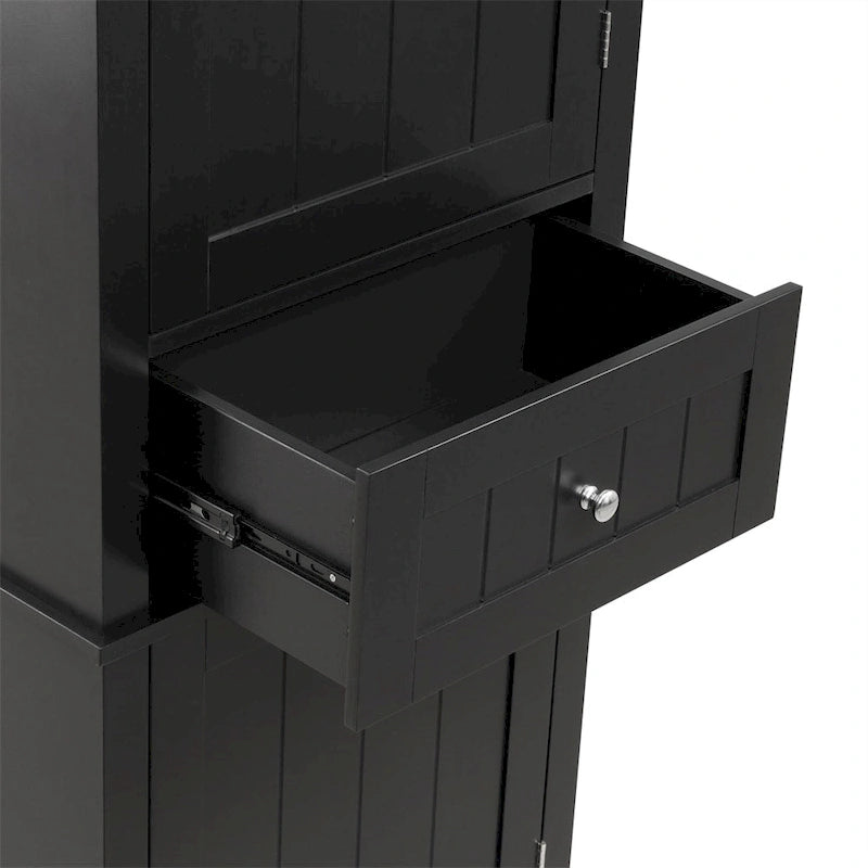 Hoher freistehender Badezimmerschrank mit Schublade