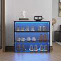 Schuhschrank mit schwarzer Glastür und RGB-LED-Beleuchtung