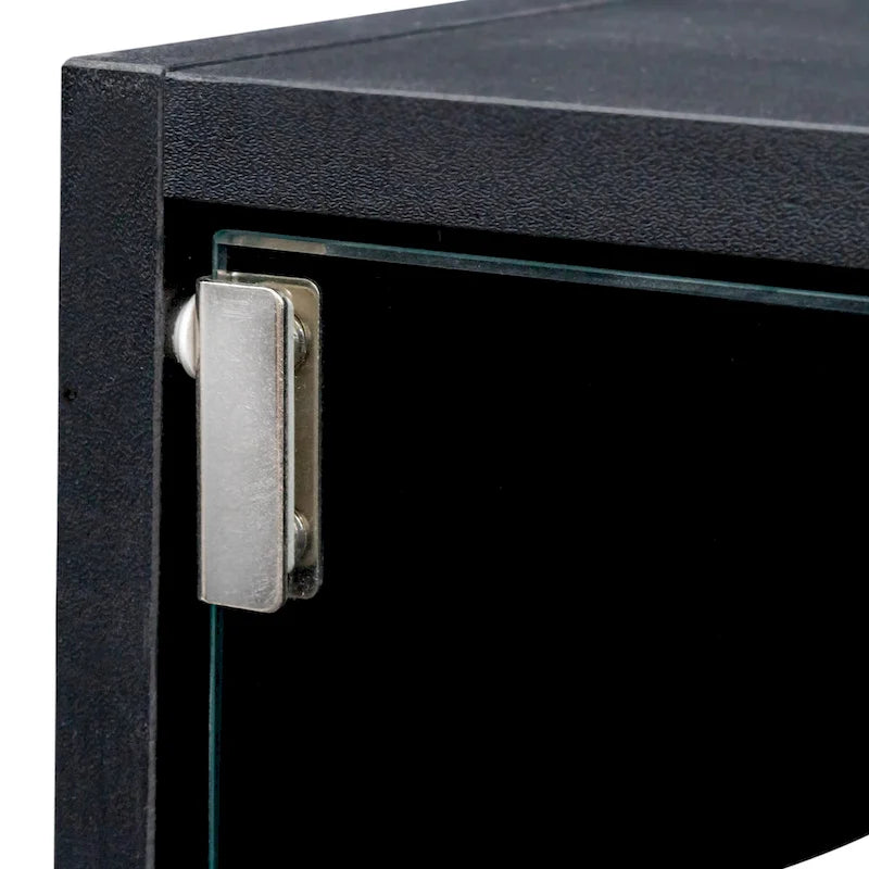 Schuhschrank mit schwarzer Glastür und RGB-LED-Beleuchtung